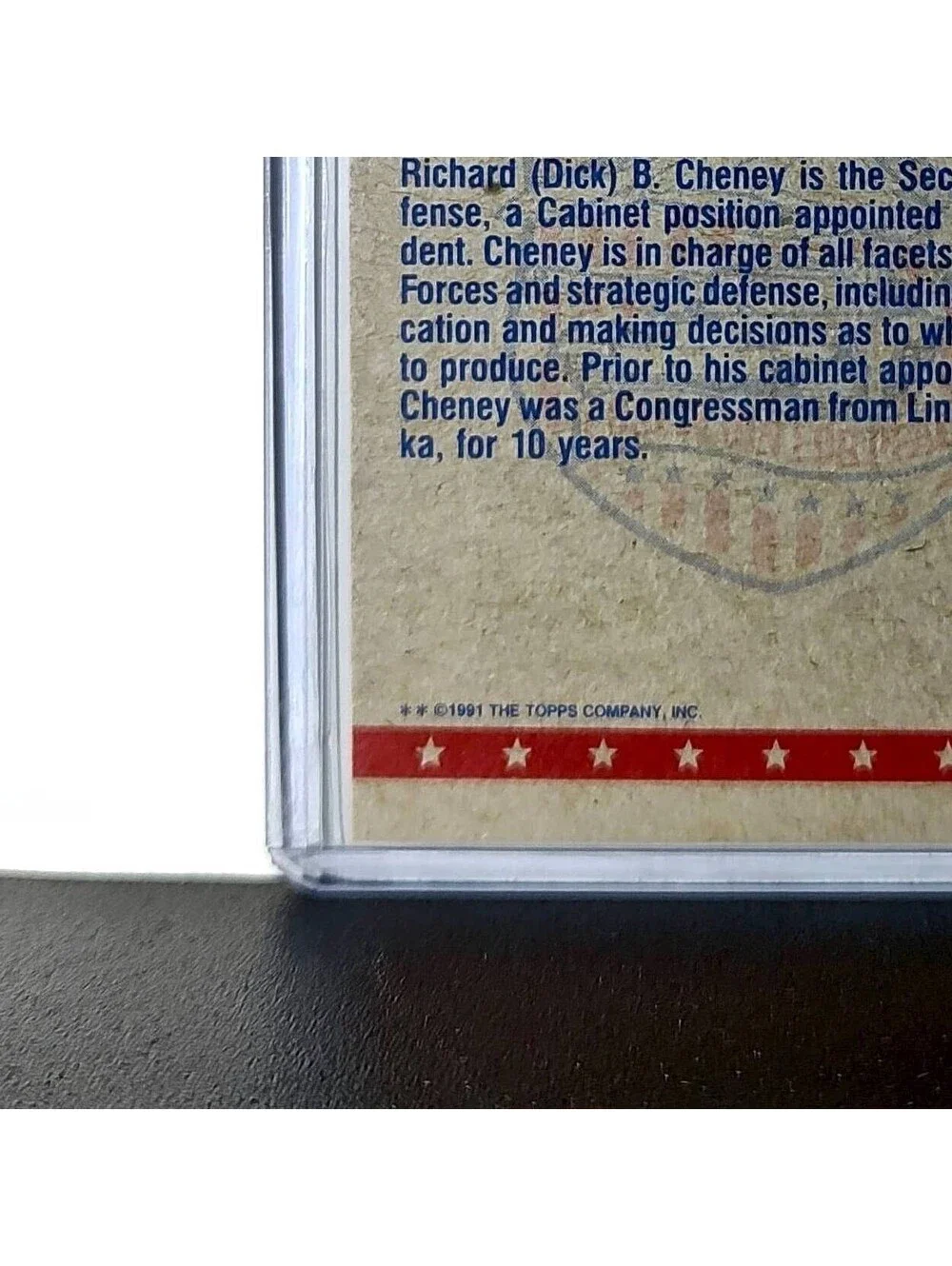 Dick Cheney 1991 Topps Desert Storm #3 Card